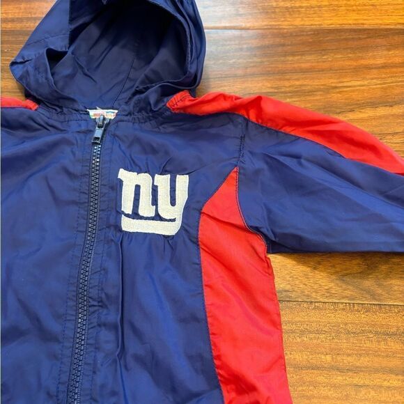 New York Giants NFL Kids Touchdown Club Vintage Blue One Piece Windbreaker - Picture 3 of 5